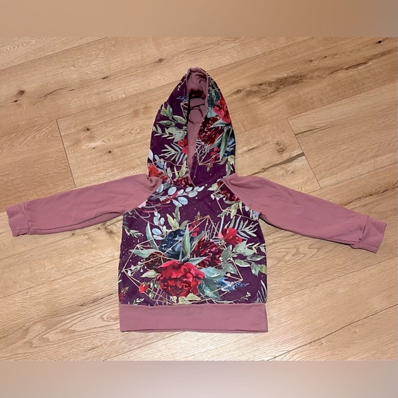 Sparkle & Pout floral French terry hoodie 18-24 months - Picture 1 of 5